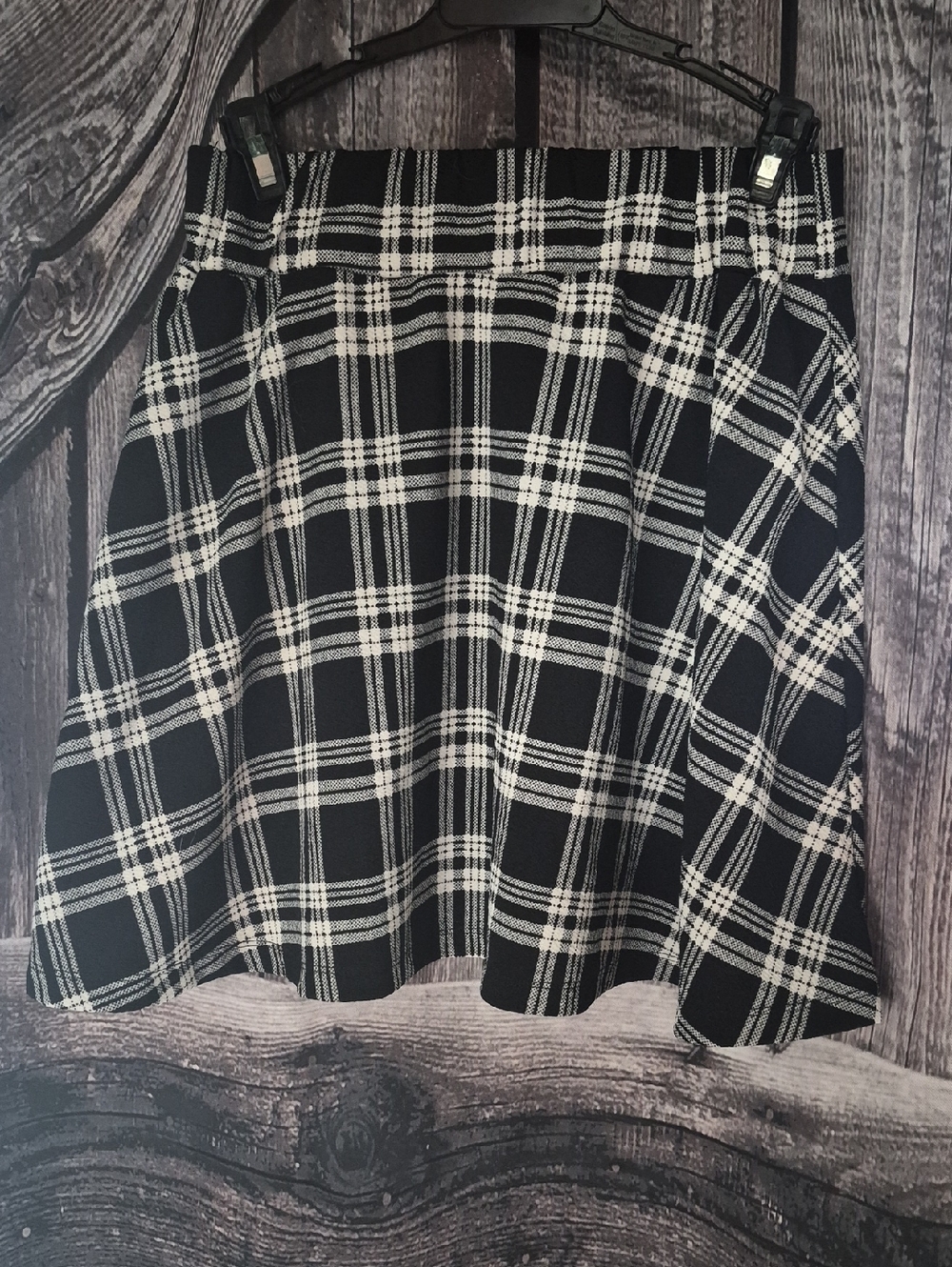 Black and White Plaid A-Line Women's Skirt